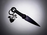 Purple Metallic Athame Dagger: Witch Charms Altar Piece (6 Inches)