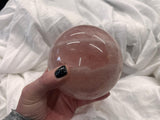 4 Pounds + Rose Quartz Crystal Ball Sphere Heavy Specimen (2)