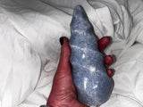 Blue Calcite 1lb7.5oz flame specimen crystal spiral cut (3)