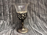 Chalice Vintage Glass Metal Silver Plated Medium 3.5"