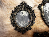 Magnets 3 antiqued frames lot samhain witchy theme OOAK handmade gift (G)