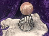 Lilith Rose Quartz Crystal Ball Sphere Heavy Specimen with Stand 3lbs12oz OOAK