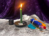 Candle Starter Kit Ritual Altar Dish Spell Candles Chart Ceramic Handmade Pentacle Crystal