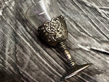Chalice Vintage Glass Metal Silver Plated Medium 3.5"
