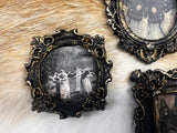 Magnets 3 antiqued frames lot samhain witchy theme OOAK handmade gift (C)