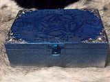 Blue Celtic Pentagram Chest, Velvet Lined Altar Box