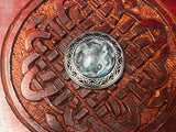 Jasper Pentacle Horned Moth Celtic Knot Chest Large Wood Carved Red Mango 10x6" OOAK