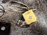 Handmade Leather Travel Pouch: Herbs, Stones & Shells