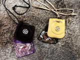 Handmade Leather Travel Pouch: Herbs, Stones & Shells