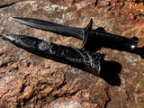 Athame - Celtic Pentacle Amethyst Stone Stainless Steel Double Sided Unsharpened Blade