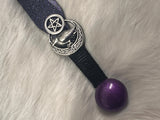 Raven Moon Pentacle Athame: Copper or Silver, Purple & Black Blade Scribe Gift Box