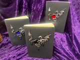 Dragon Heart Leather Journal: Lined Paper, Elastic Closure Choice of Black, Red or Blue