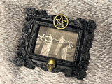 Witch Circle Magnet, Bronze Skull & Pentacle, Dark Samhain Decor