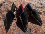 3 Damascus Bosom Athame Dagger Sheath Wood Resin Handle Handmade 5.5 Inches Lot 2