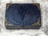 Hecate Triple Moon Goddess Chest, Velvet Lined Altar Box