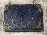 Hecate Triple Moon Goddess Chest, Velvet Lined Altar Box