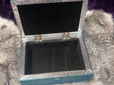 Teal Hecate Triple Moon Altar Box - Celtic Pentagram Chest