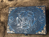 Blue Celtic Pentagram Chest, Velvet Lined Altar Box