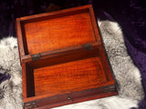 Jasper Pentacle Horned Moth Celtic Knot Chest Large Wood Carved Red Mango 10x6" OOAK