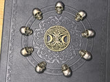 Hecate Journal Brass Skulls Grimoire Book of Shadows Celtic 5.75" x 8.25"