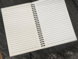 Nature Vinyl Spiral Notebook Handmade Blank Lined 5.5" x 8.3" Hecate Triple Moon Goddess Symbol