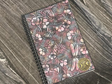 Nature Vinyl Spiral Notebook Handmade Blank Lined 5.5" x 8.3" Hecate Triple Moon Goddess Symbol
