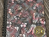 Nature Vinyl Spiral Notebook Handmade Blank Lined 5.5" x 8.3" Hecate Triple Moon Goddess Symbol