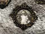Magnets 3 antiqued frames lot samhain witchy theme OOAK handmade gift (4)