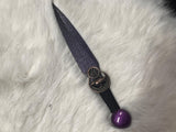 Raven Moon Pentacle Athame: Copper or Silver, Purple & Black Blade Scribe Gift Box