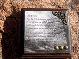 Wood Plaque Law of Three 4.75x4.75 Bronze Embellishments Handmade
