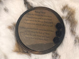 Wood Plaque Rule of Three Pentacles 6" Black Roses