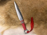 Athame / Dagger Stainless / Red Tibet Silver Pentacle Scorpion 6" (MINI-1064)