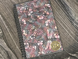 Nature Vinyl Spiral Notebook Handmade Blank Lined 5.5" x 8.3" Hecate Triple Moon Goddess Symbol