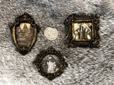 Magnets 3 antiqued frames lot samhain witchy theme OOAK handmade gift (4)