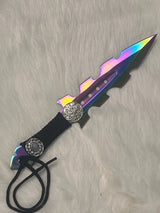 Lucifer Lilith Moonstone Athame / Dagger - Small - Rainbow 7.5 Inches