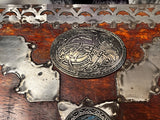 Handmade Red Mango Wood Box: Celtic Knot Sodalite Moon Phases Goddess 8x8x3 Heavy