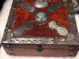 Handmade Red Mango Wood Box: Celtic Knot Sodalite Moon Phases Goddess 8x8x3 Heavy