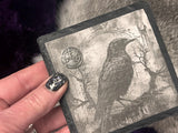 Lilith Altar Tile Slate Raven 4x4 Inches Handmade