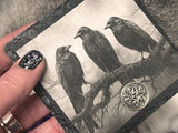 Ravens Altar Tile Slate Celtic Pentacle 4x4 Inches Handmade