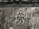 Hecate Altar Tile Slate Triple Moon Goddess Dancing Witches 4x4 Inches Handmade