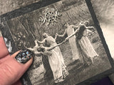 Hecate Altar Tile Slate Triple Moon Goddess Dancing Witches 4x4 Inches Handmade
