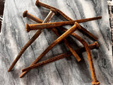 130 Year Old Rusty Square Cut Iron Nails - Broken Pieces