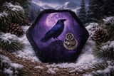 Raven Purple Pentacle Moon Altar Tile Slate 4x4 Inches Handmade