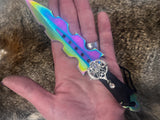 Athame / Dagger - Hecate Aurora Borealis Blade 7 Inch Rainbow