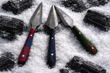 3 Damascus Bosom Athame Dagger Sheath Wood Resin Handle Handmade 5.5 Inches Lot 2