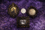 Magnets 3 antiqued frames lot samhain witchy theme OOAK handmade gift (5)