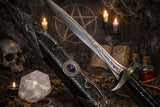 Athame - Amethyst Runes Stainless Steel Double Sided Unsharpened Blade Celtic (DAGG-1138)