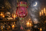 Moroccan Hanging Glass Candle Holder Lantern Pink