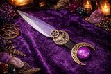 Raven Moon Athame – Ritual Dagger, Wiccan Altar Tool, Pentacle Knife, Witchcraft Gift, Ceremonial Blade, Pagan Tool