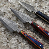 3 Damascus Bosom Athame Dagger with Sheath Wood Handle Handmade 5.5 Inches Lot 1